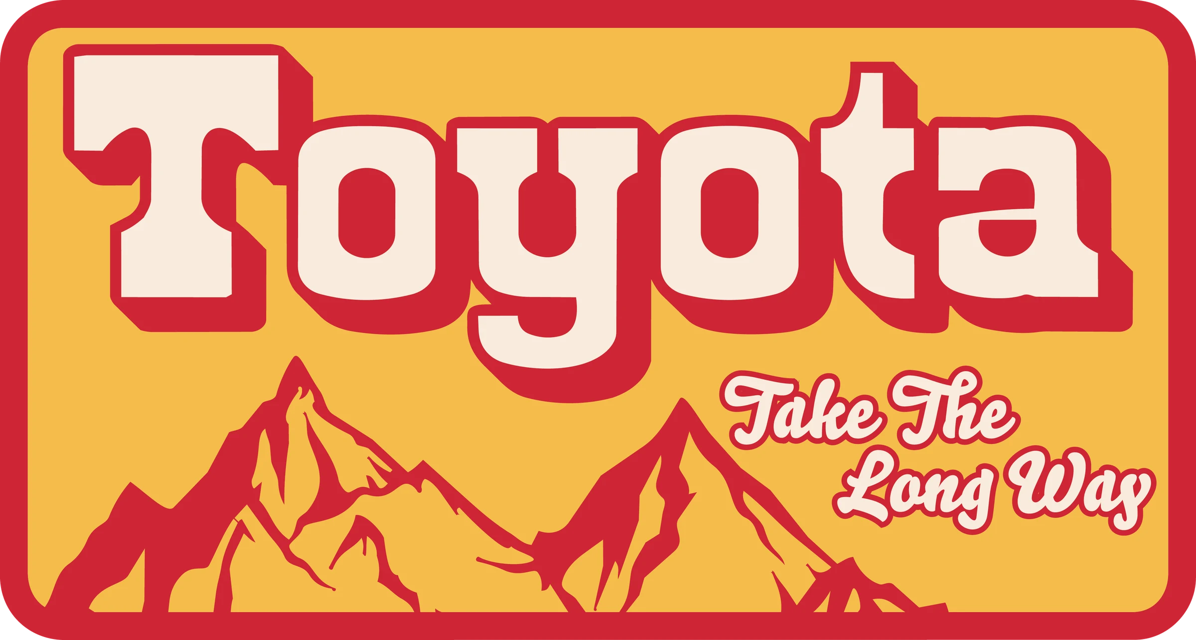Take the Long Way Toyota mountain illustration