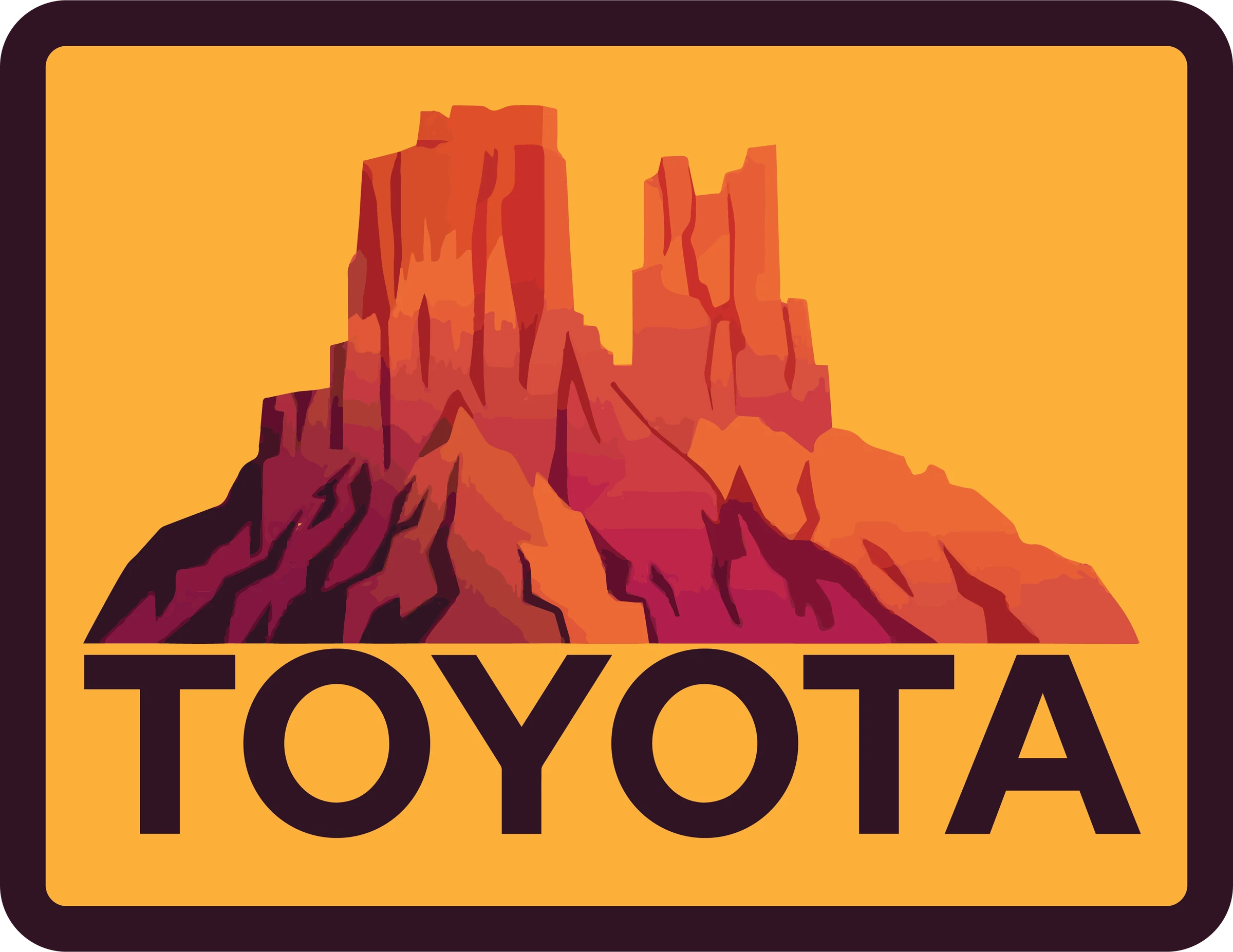 Toyota red rock country merchandise badge