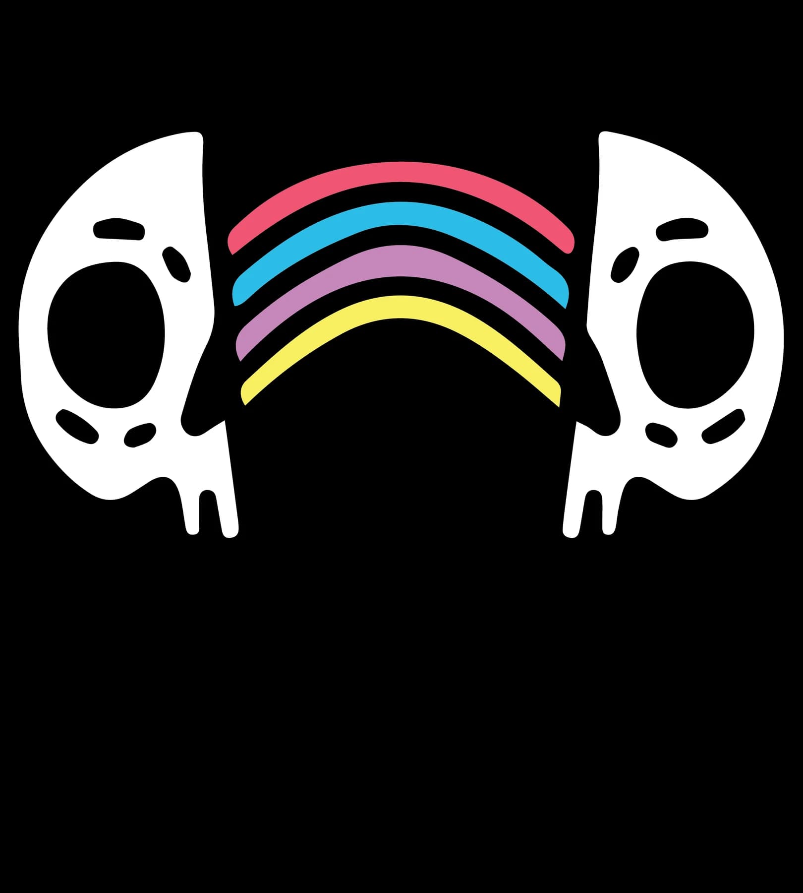 The Lake rainbow and skull logo